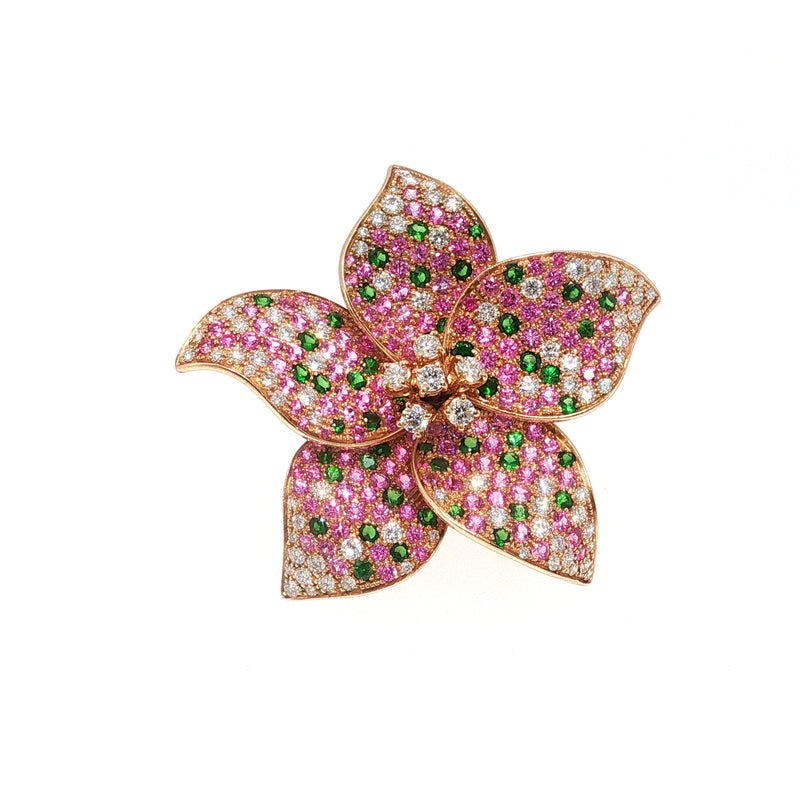 Pink sapphire halo ring photo captured with GemSparkle