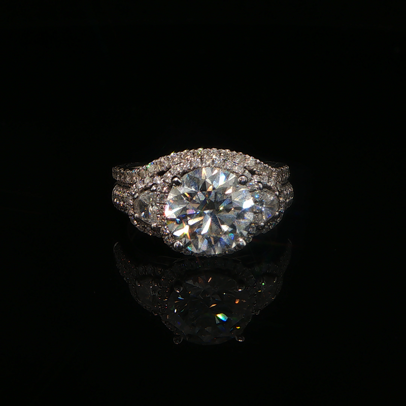 Pink sapphire halo ring photo captured with GemSparkle